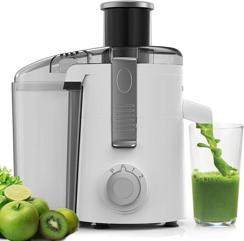 SIFENE Compact Centrifugal & Masticating Juicer, Efficient 3-Speed Fruit & Vegetable Extractor, Easy to Clean, BPA-Free, Dishwasher Safe Parts, Ideal for Daily Fresh Juice at Home, White - Image 1